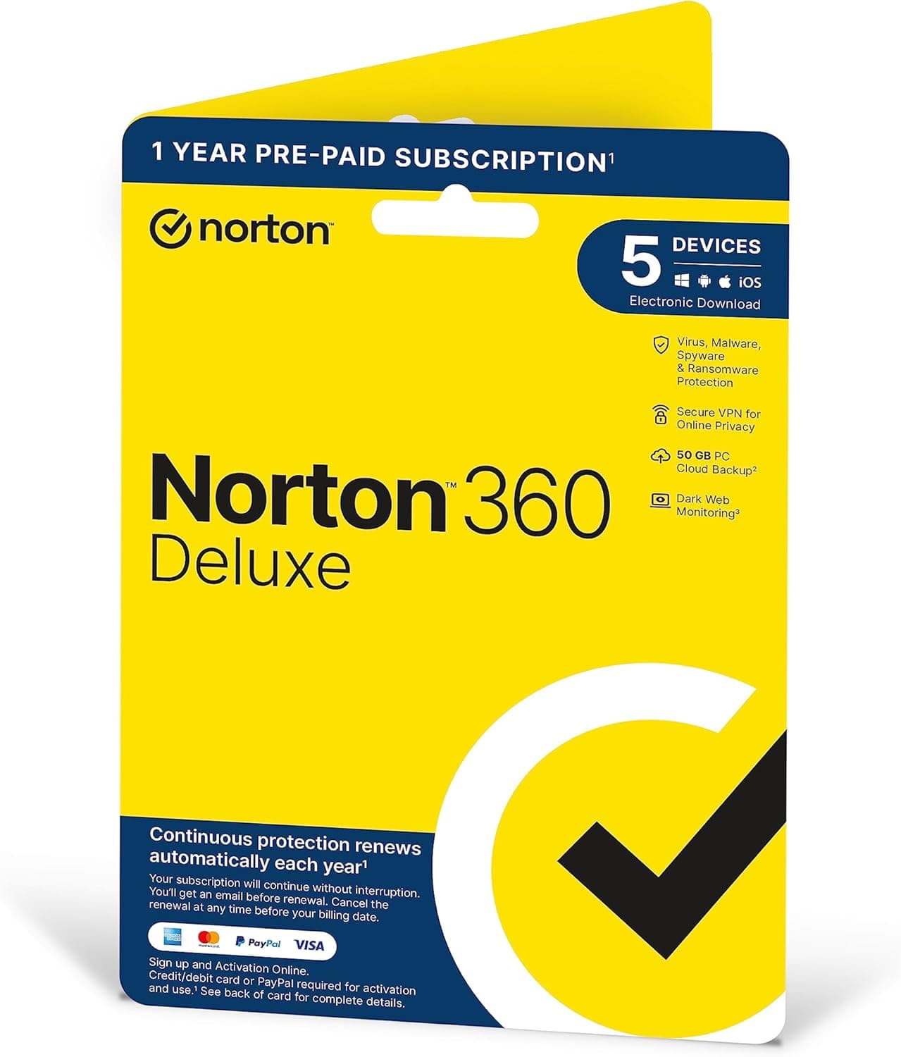 Norton SUB 360 Deluxe 5 Devices 1 Year